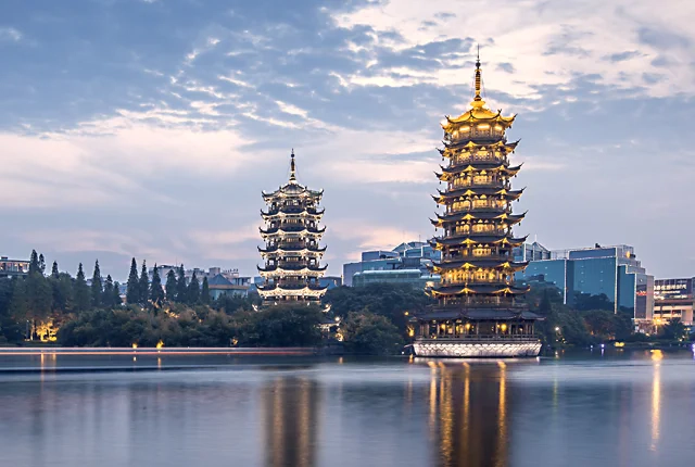 Guilin Sun and Moon Twin Pagodas